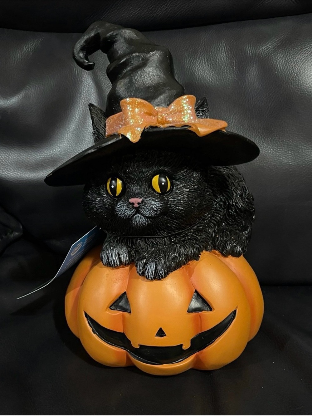 Halloween Black Cat with Witch Hat Decor - Halloween Black Cat Decor